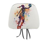 DWTJKMS Copri poggiatesta per auto, regolabile, riutilizzabile, per interni auto, motivo ragazza con pallacanestro, 1 pezzo, accessori per sedili interni, protezione per poggiatesta auto, stile