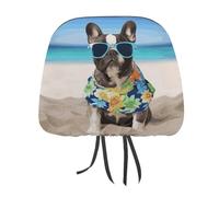 DWTJKMS Coprisedile estivo per auto, con bulldog francese, 1 pezzo, regolabile, riutilizzabile, accessorio per sedile interno, grazioso stile vintage, protezione per sedili auto, per la maggior parte