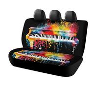 DWTJKMS Coprisedile per auto colorato con tastiera e note musicali, protezione antiscivolo per sedile posteriore, durevole, antigraffio, dimensioni universali, adatto per auto, camion e SUV