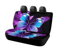 DWTJKMS Coprisedile per auto, con farfalle, blu, viola, antiscivolo, per sedile posteriore, durevole, antigraffio, misura universale, adatto per auto, camion e SUV