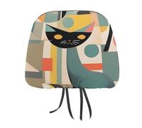 DWTJKMS Coprisedile per auto con gatto in stile moderno, stile Mid-Century, regolabile, riutilizzabile, accessorio per sedile interno auto, grazioso stile vintage, per la maggior parte delle auto