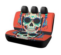 DWTJKMS Coprisedile per auto con teschio punk rock, protezione antiscivolo per sedile posteriore, durevole, antigraffio, dimensioni universali, adatto per auto, camion e SUV