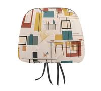 DWTJKMS Coprisedile per auto moderno Mid Century, 1 pezzo, regolabile, riutilizzabile, accessorio per interni auto, grazioso accessorio vintage per poggiatesta auto, copertura protettiva per la
