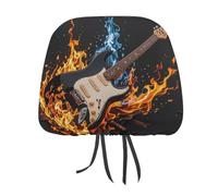 DWTJKMS Coprisedile per poggiatesta auto con chitarra elettrica, regolabile, riutilizzabile, accessorio per interni auto, grazioso accessorio vintage per poggiatesta auto, 1 pezzo, per la maggior