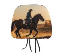 DWTJKMS Cowboys - Copri poggiatesta per auto, regolabile, riutilizzabile, accessorio per sedile interno auto, grazioso stile vintage, per la maggior parte delle auto