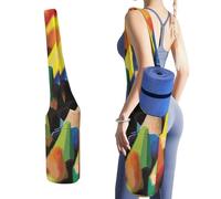 DWTJKMS Crayons - Borsa per tappetino da yoga, in tela resistente, con tasca per bottiglia d'acqua e tasca inferiore bagnata, adatta alla maggior parte dei tappetini da yoga