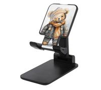 DWTJKMS Cute Bear - Supporto per telefono cellulare, pieghevole, regolabile in altezza, portatile, per tutti gli smartphone, colore: nero