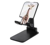 DWTJKMS Cute Giraffe - Supporto per telefono cellulare, pieghevole, regolabile in altezza, portatile, per tutti gli smartphone, colore: nero