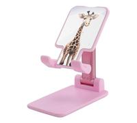 DWTJKMS Cute Giraffe - Supporto per telefono cellulare, pieghevole, regolabile in altezza, portatile, per tutti gli smartphone, colore: rosa