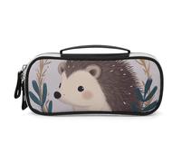 DWTJKMS Cute Little Hedgehog Borsa per il trucco in pelle Portatile Piccolo Organizzatore Cosmetico Impermeabile Borse da toeletta Pennelli Matite E Viaggio Trucco Accessori