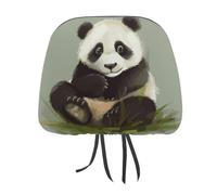 DWTJKMS Cute Little Panda, copri poggiatesta per auto, regolabile, riutilizzabile, accessorio per interni auto, stile vintage, per la maggior parte delle auto