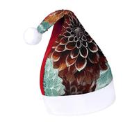 DWTJKMS Dahlia Flower Santa Hat Classic Fur Cappello di Natale Addensare Natale Party Hat con Paillettes Divertente Vacanze Inverno Cap