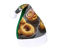 DWTJKMS Delicious Food Cappello di Babbo Natale Classico Pelliccia Cappello di Natale Addensare Cappello di Natale con Paillettes Divertente Vacanza Inver