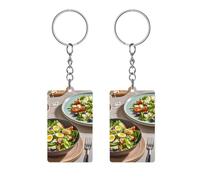 DWTJKMS Delizioso portachiavi con insalata in acrilico divertente portachiavi con motivo carino portachiavi ciondoli per borsa mini portachiavi auto accessori per borse regalo per uomini donne