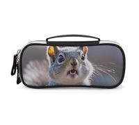 DWTJKMS Divertente borsa per il trucco in pelle con scoiattolo carino portatile piccolo organizzatore cosmetico impermeabile borse da toilette pennelli matite e accessori per il trucco da viaggio