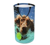DWTJKMS Divertente cesto portabiancheria a forma di cane, pieghevole, con manici per il trasporto, grande cesto portaoggetti per lavanderia, dormitorio, famiglia