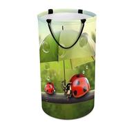 DWTJKMS Divertente cesto portabiancheria a forma di coccinella, pieghevole, con manici per il trasporto, grande cesto portaoggetti per lavanderia, dormitorio, famiglia