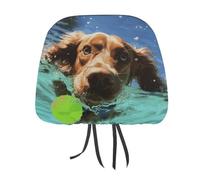 DWTJKMS Divertente coprisedile per auto con cane che nuota, 1 pezzo, regolabile, riutilizzabile, accessorio per interni auto, grazioso accessorio vintage per poggiatesta auto, copertura per la maggior