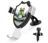 DWTJKMS Divertente supporto per telefono da auto a forma di rana di yoga, supporto universale per auto, adatto per tutti gli smartphone e i modelli di auto (nero)
