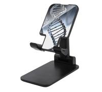 DWTJKMS DNA Chain Photo Cell Phone Stand Dual Folding, altezza regolabile supporto per telefono cellulare portatile Cradle Desktop Dock si adatta a tutti gli smartphone, stile nero