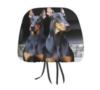 DWTJKMS Doberman, copertura per poggiatesta auto, regolabile, riutilizzabile, accessorio per interni auto, grazioso accessorio vintage per poggiatesta auto, 1 pezzo, per la maggior parte delle auto
