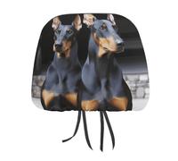 DWTJKMS Doberman, copertura per poggiatesta auto, regolabile, riutilizzabile, accessorio per interni auto, grazioso accessorio vintage per poggiatesta auto, 1 pezzo, per la maggior parte delle auto