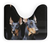 DWTJKMS Doberman - Tappetino da bagno a forma di U, ad asciugatura rapida, assorbente, antimacchia, antiscivolo, per base WC ovale