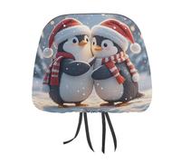 DWTJKMS Embracing Penguins, coprisedile per poggiatesta auto, regolabile, riutilizzabile, accessorio per interni dell'auto, accessorio per poggiatesta auto, stile vintage, per la maggior parte delle