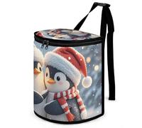 DWTJKMS Embracing Penguins - Pattumiera per auto con coperchio, grande capacità, da appendere, a prova di perdite, impermeabile, accessorio per interni