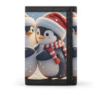 DWTJKMS Embracing Penguins, portafoglio minimalista da uomo, sottile, a tre pieghe, alla moda, moderno, antifurto, può contenere carte e contanti