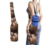 DWTJKMS Four Little Pigs - Borsa per tappetino da yoga, in tela resistente, con tasca per bottiglia d'acqua e tasca inferiore bagnata, adatta alla maggior parte dei tappetini da yoga