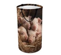 DWTJKMS Four Little Pigs - Cesto portabiancheria pieghevole con manici per il trasporto, grande cesto portaoggetti per lavanderia, dormitorio, famiglia
