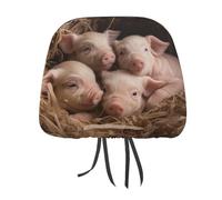 DWTJKMS Four Little Pigs, coprisedile per poggiatesta auto, regolabile, riutilizzabile, accessorio per interni auto, grazioso stile vintage, per la maggior parte delle auto