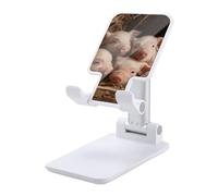 DWTJKMS Four Little Pigs - Supporto per telefono cellulare, pieghevole, regolabile in altezza, portatile, per tutti gli smartphone, colore: bianco