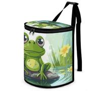 DWTJKMS Frog in a Pond Car Trash Can con coperchio Grande capacità Appeso Auto Trash Bin a prova di perdite Impermeabile Cestino della spazzatura Auto Must Haves Accessori interni