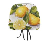 DWTJKMS Fruits Lemon - Set di 2 copri poggiatesta per auto, regolabili, riutilizzabili, accessori per interni auto, stile vintage, adatti per la maggior parte delle auto