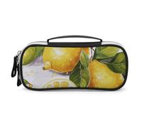 DWTJKMS Frutta Limone Borsa di Trucco In Pelle Portatile Piccolo Organizzatore Cosmetico Impermeabile Borse Da Toilette Pennelli Matite E Viaggio Trucco Accessori