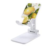 DWTJKMS Frutta Limone Cellulare Supporto Doppio Pieghevole, Altezza Regolabile Supporto Cellulare Portatile Culla Desktop Dock Adatto a Tutti Gli Smart Phone Bianco Stile