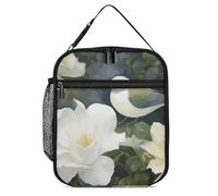 DWTJKMS Gardenia - Borsa termica per il pranzo, a prova di perdite, per uomini e donne, con manico, riutilizzabile, isolata, per ufficio, lavoro, picnic