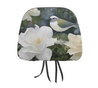 DWTJKMS Gardenia - Coprisedile per auto, regolabile, riutilizzabile, per interni auto, motivo floreale e uccellini, 1 pezzo, protezione per sedili interni, stile vintage, per la maggior parte delle