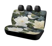 DWTJKMS Gardenia - Coprisedili per auto, motivo fiori e uccelli, protezione antiscivolo per sedile posteriore, durevole, antigraffio, misura universale, adatto per auto, camion e SUV