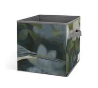 DWTJKMS Gardenia - Organizer a forma di cubo con fiori e uccelli, pieghevole, in tessuto spesso, adatto per casa, ufficio, guardaroba, abbigliamento e giocattoli