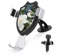DWTJKMS Gardenia - Supporto universale per telefono cellulare da auto, motivo fiori e uccelli, adatto per tutti gli smartphone e modelli di auto, colore: nero