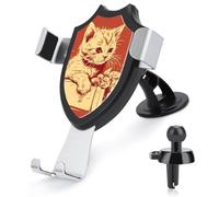 DWTJKMS Gatto sdraiato sulla scatola, supporto per telefono cellulare da auto, universale, adatto per tutti gli smartphone e modelli di auto (nero)