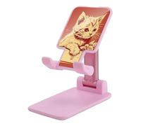 DWTJKMS Gatto sdraiato sulla scatola supporto per telefono cellulare doppio pieghevole, regolabile in altezza supporto per telefono cellulare portatile da scrivania si adatta a tutti gli smartphone