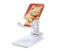 DWTJKMS Gatto sdraiato sulla scatola Supporto per telefono cellulare pieghevole doppio supporto per telefono cellulare regolabile in altezza Supporto portatile per cellulare Dock desktop adatto a
