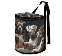 DWTJKMS Giocare a poker cani pattumiera auto con coperchio Grande capacità Appeso Auto Trash Bin a prova di perdite Impermeabile Cestino Auto Must Haves Accessori interni