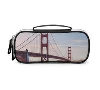 DWTJKMS Golden Gate Bridge Borsa per il trucco in pelle Portatile Piccolo Organizzatore Cosmetico Impermeabile Borse da toeletta Pennelli Matite E Viaggio Trucco Accessori