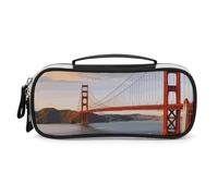 DWTJKMS Golden Gate Bridge Borsa per il trucco in pelle Portatile Piccolo Organizzatore Cosmetico Impermeabile Borse da toeletta Pennelli Matite E Viaggio Trucco Accessori