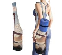 DWTJKMS Golden Gate Bridge, borsa per tappetino da yoga in tela resistente, con tasca per bottiglia d'acqua e borsa bagnata inferiore, adatta alla maggior parte dei tappetini da yoga
